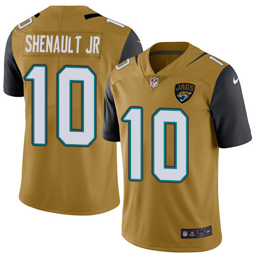 Jacksonville Jaguars #10 Laviska Shenault Jr. Gold Youth Stitched NFL Limited Rush Jersey